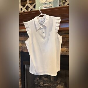Chico's Ivory Ruffle Sleeve Blouse
